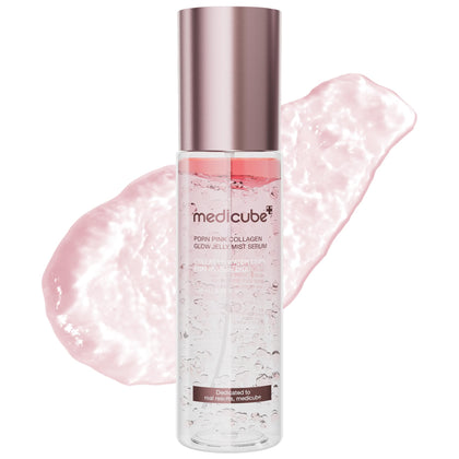 medicube bottle front packaging showing jelly mist serum benefits