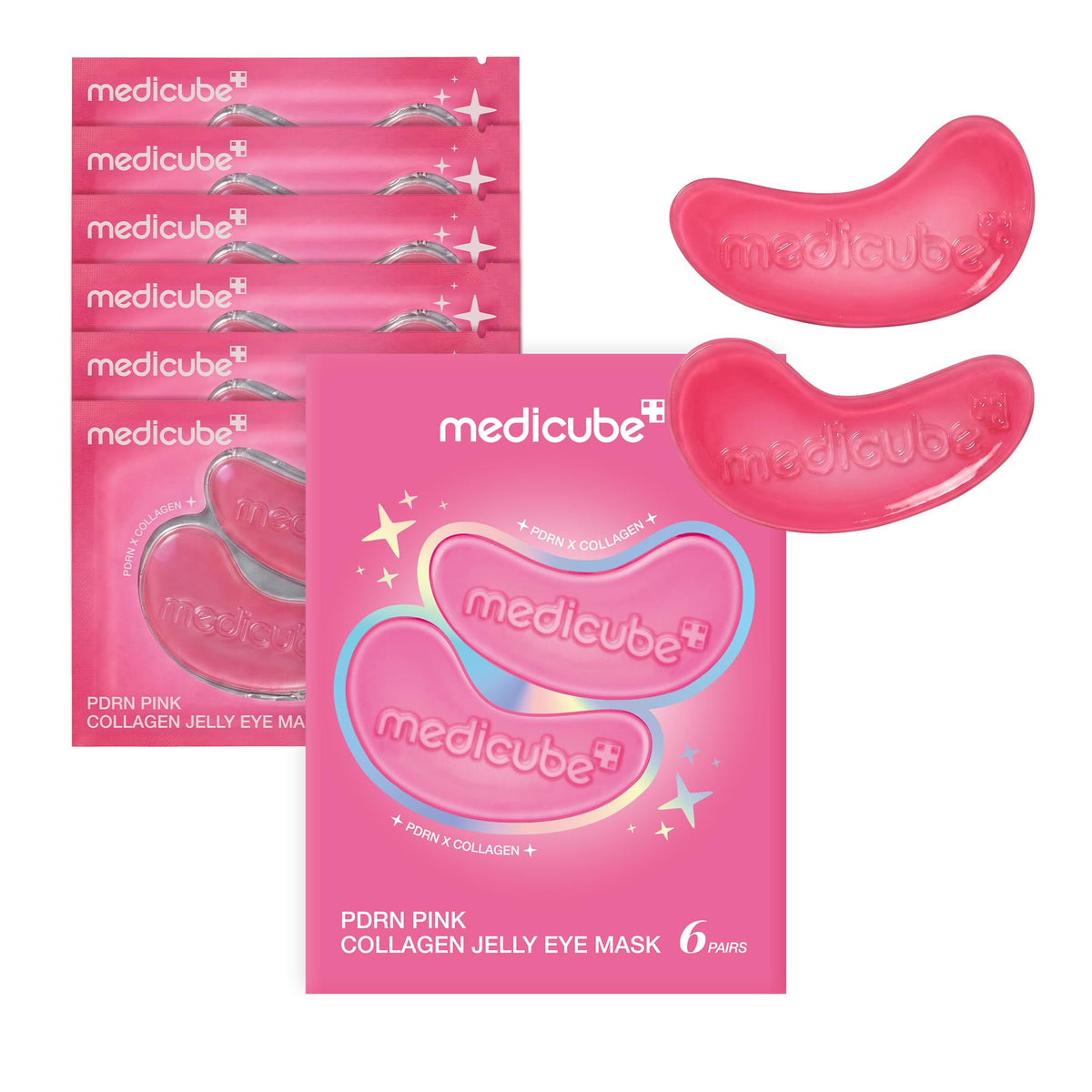 medicube front packaging showing pink jelly eye mask for refreshed under-eyes