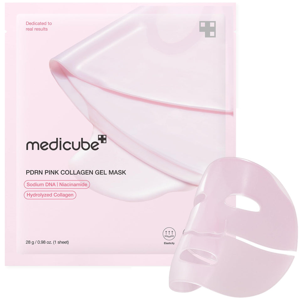 medicube front packet showing branding and pink jelly for clear product ID and appeal