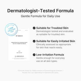 medicube ingredients graphic illustrating niacinamide and panthenol calming benefit