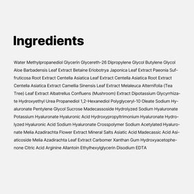 medicube ingredients panel showing 88% cica and clean formulation