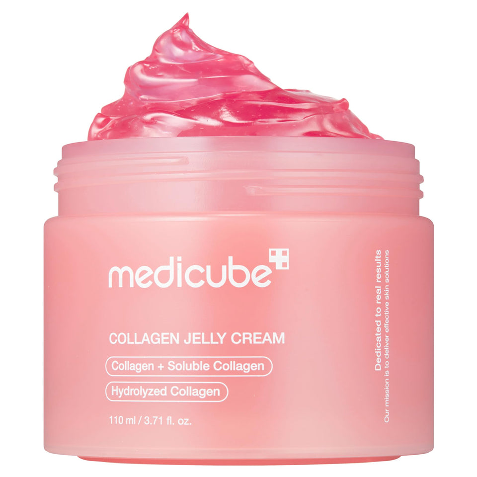 medicube front packaging showing jar and product name, clear benefit of hydration