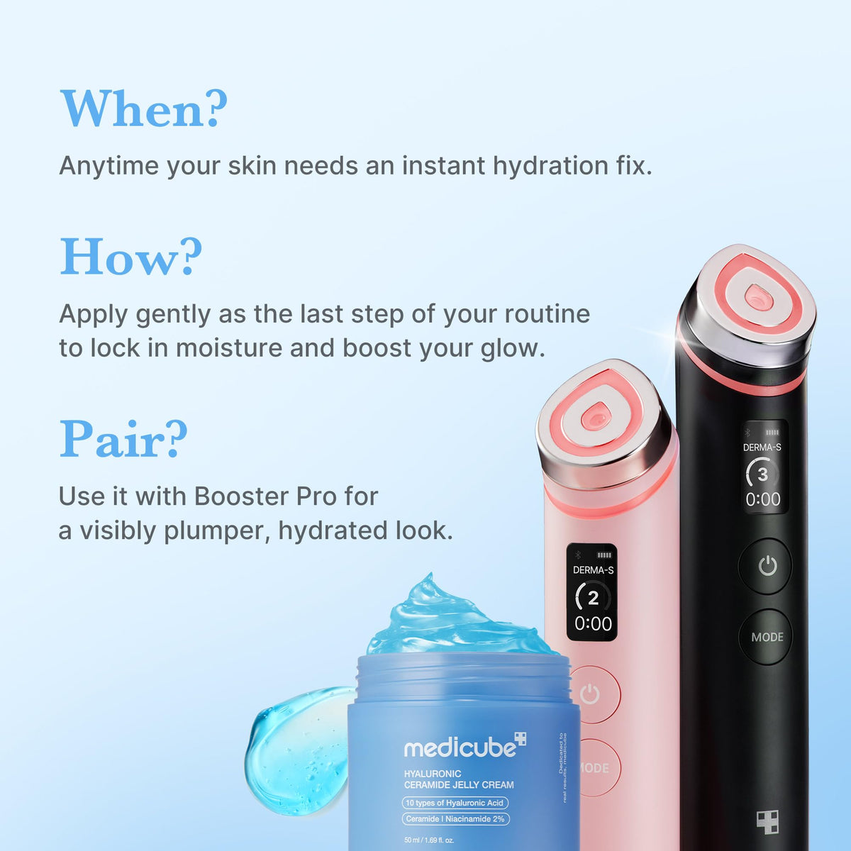 medicube jelly cream ingredients label focused on hyaluronic acid benefits