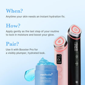 medicube jelly cream ingredients label focused on hyaluronic acid benefits