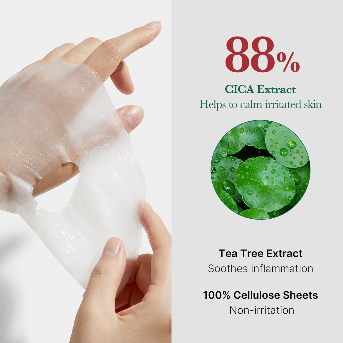 medicube mask applied on face demonstrating instant cooling comfort