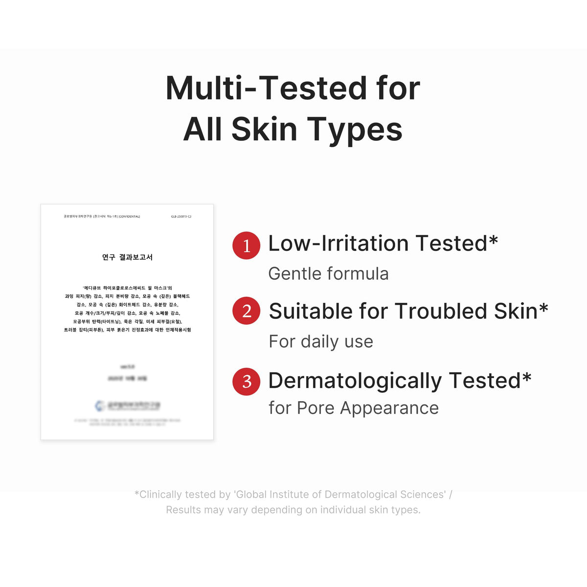 medicube sheet conforming to cheek contours for consistent results