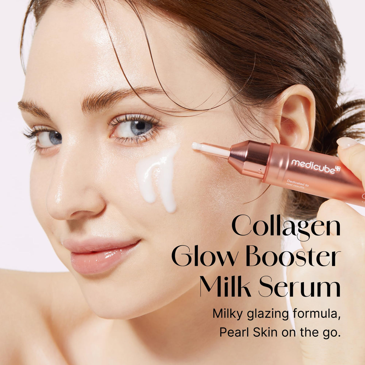 Medicube milky serum texture close-up illustrating lightweight hydration
