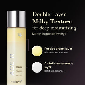 medicube milky toner texture in hand demonstrating hydrating, non‑greasy feel