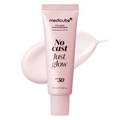 medicube front packaging showing SPF 50 and glow finish benefit