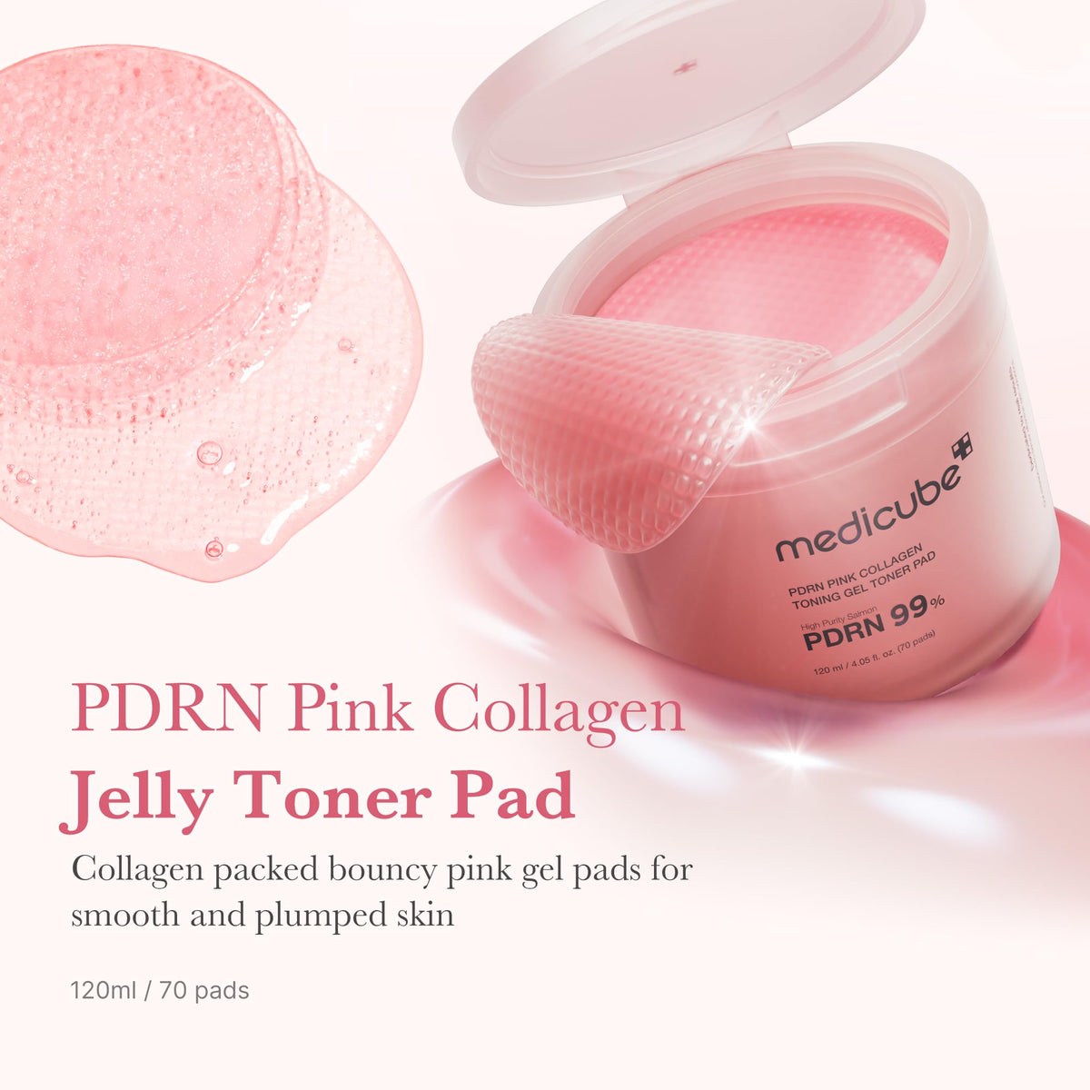 medicube open pouch with visible pink gel pads for convenience