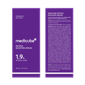 medicube packaging box label detail showcasing ingredient and usage guidance