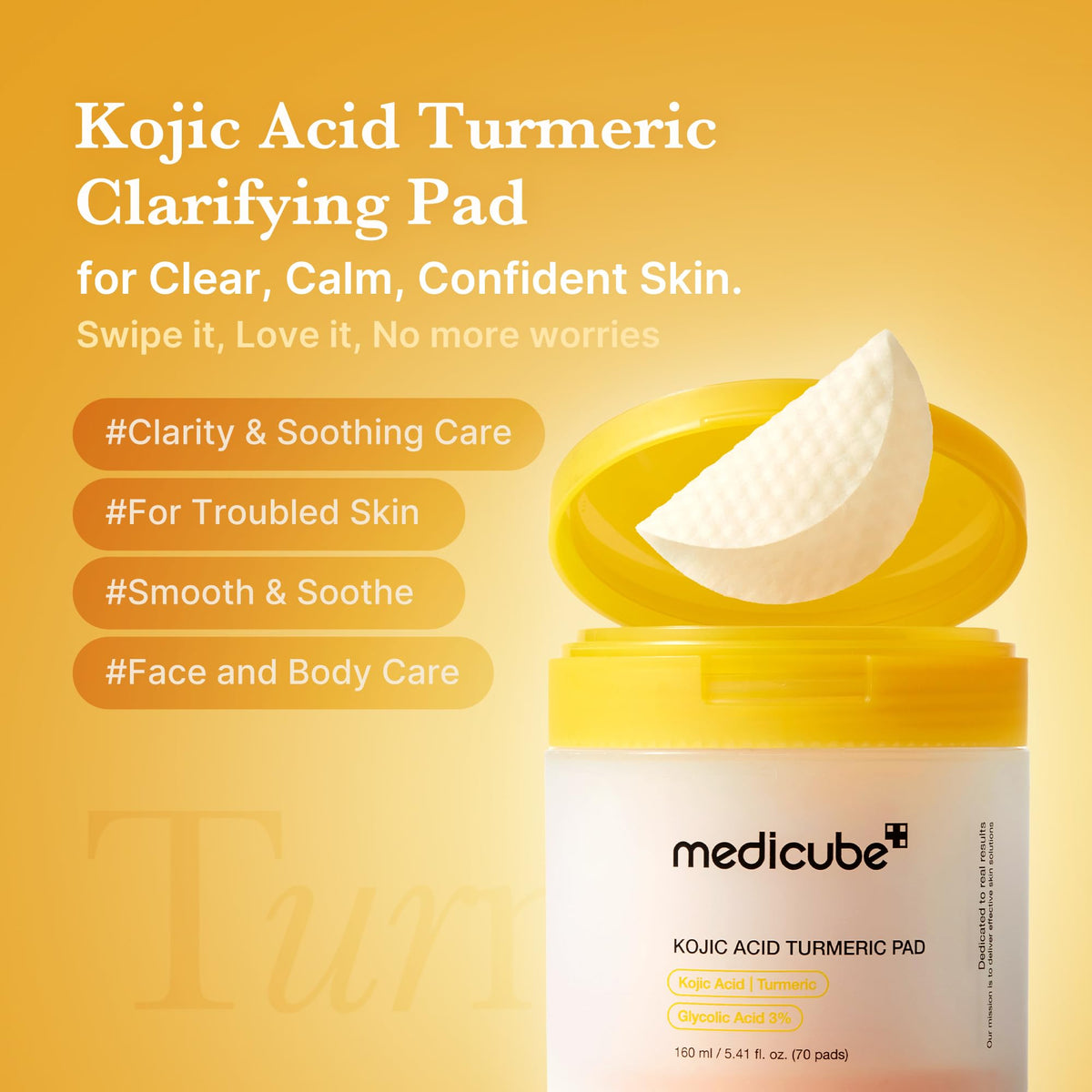 medicube close-up of pad texture revealing soft fibers for gentle exfoliation
