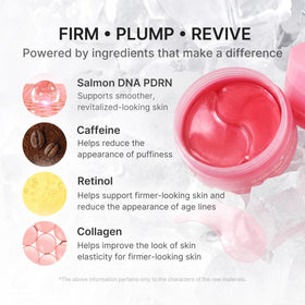 medicube patches applied under eye illustrating smoothing and de-puffing effect