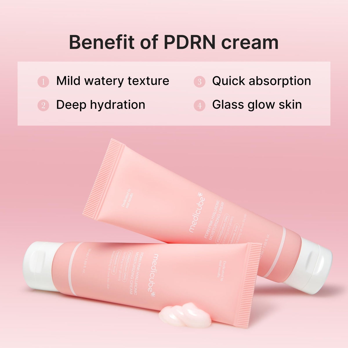 medicube cream on hand demonstrating smooth application and immediate hydration