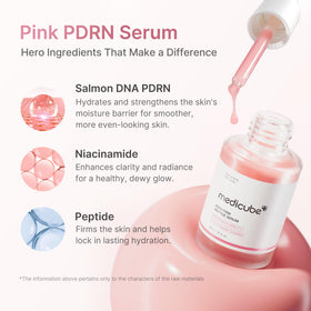 medicube ingredient panel close-up highlighting Salmon DNA PDRN benefits