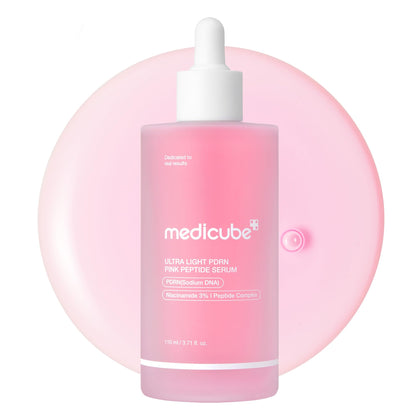 medicube front bottle showing product and branding with clear hydration benefit