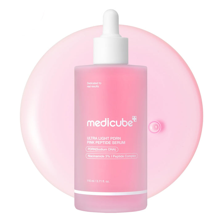 medicube front bottle showing product and branding with clear hydration benefit