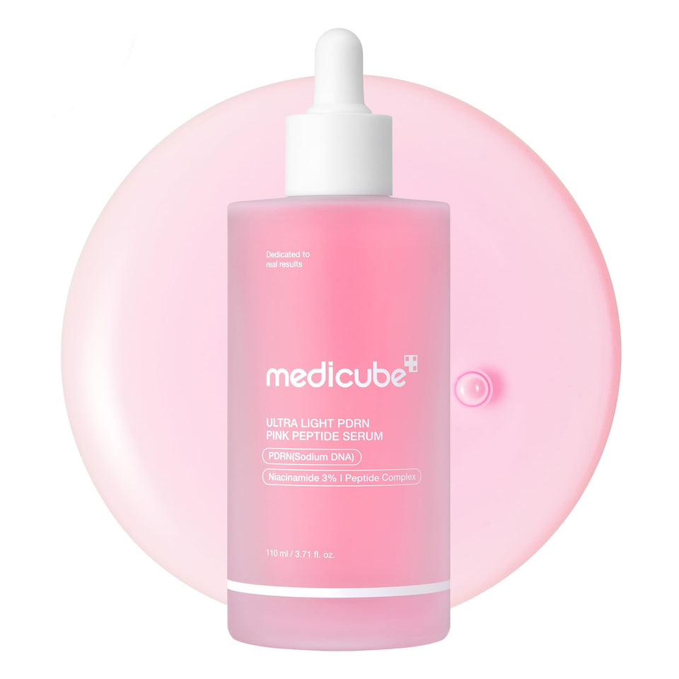 medicube front bottle showing product and branding with clear hydration benefit