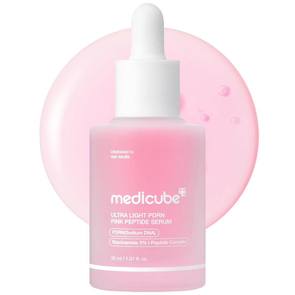 medicube front bottle showing sleek serum packaging and quick hydration