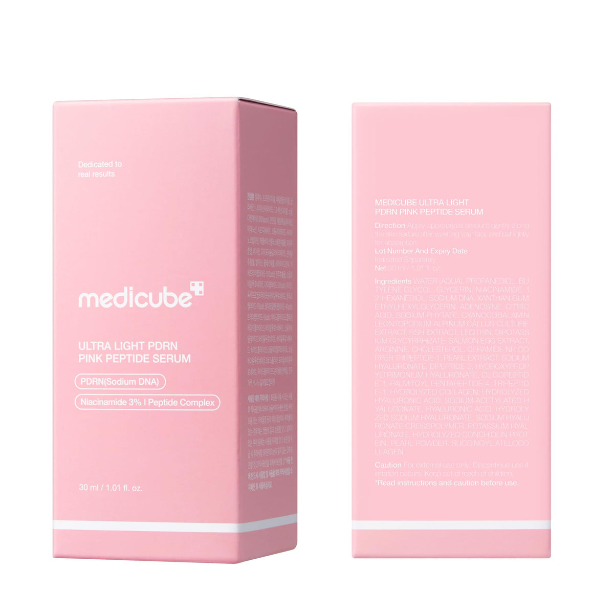 medicube packaging detail focus conveying fragrance-free minimal formula benefit