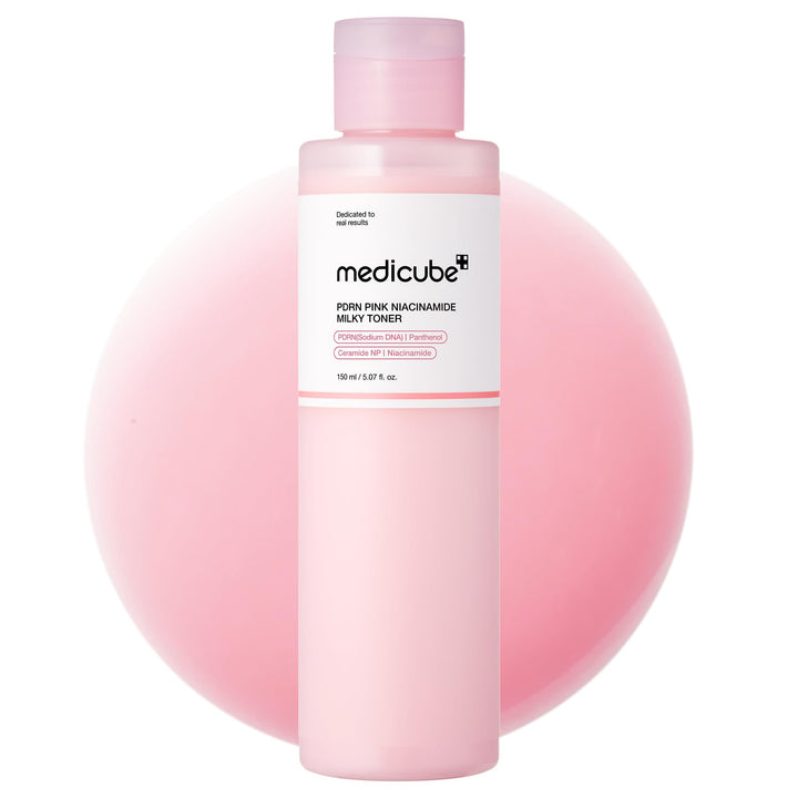 medicube PDRN toner front bottle showing packaging and hydration benefit