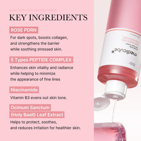 medicube close-up of rose extract emphasizing natural skin renewal