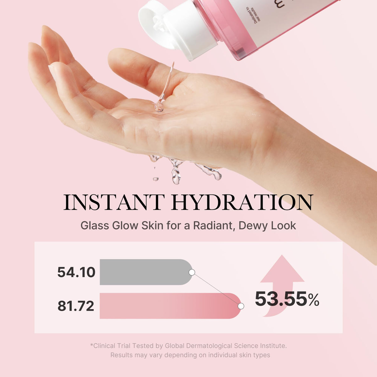 medicube hands applying toner to skin demonstrating soothing finish