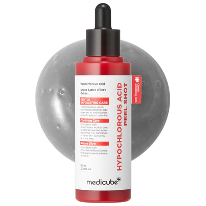 medicube front packaging showing bottle and brand for clear exfoliation benefits
