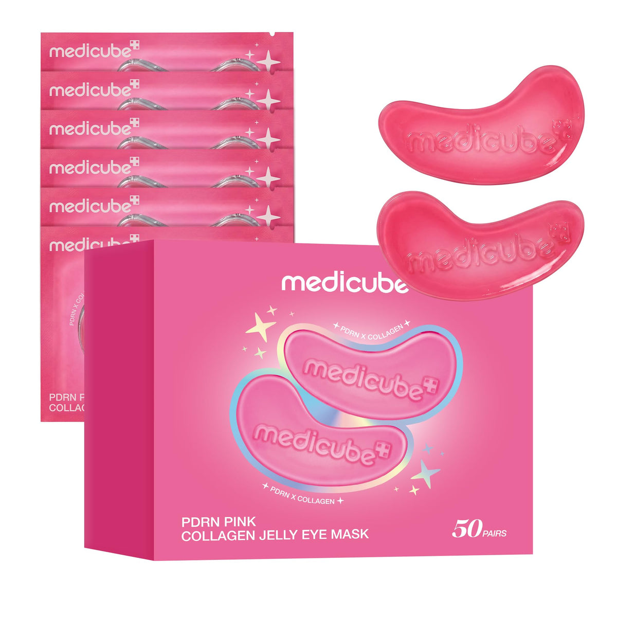 medicube front packaging showing 50 pairs, fresh travel-ready relief