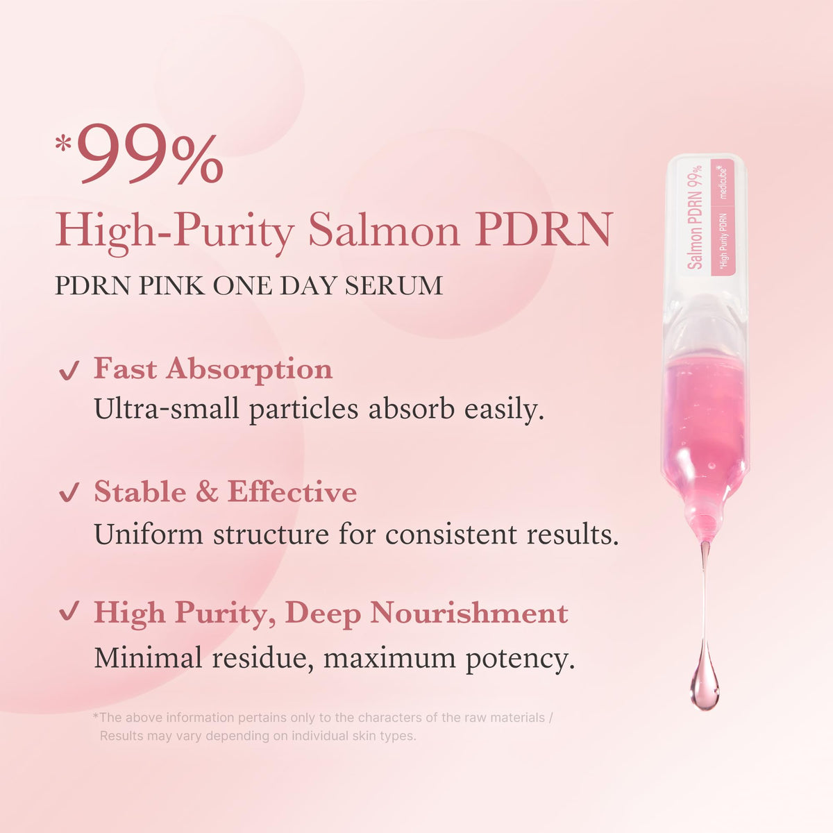 medicube pink serum texture pooled on surface showing lightweight hydration finish