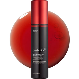 medicube front packaging showing bottle and label, easy application benefit