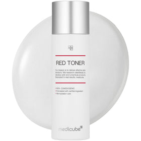 medicube front packaging showing bottle and label, clear presentation benefits clarity