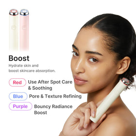 medicube device used on cheek demonstrating effective cleansing routine