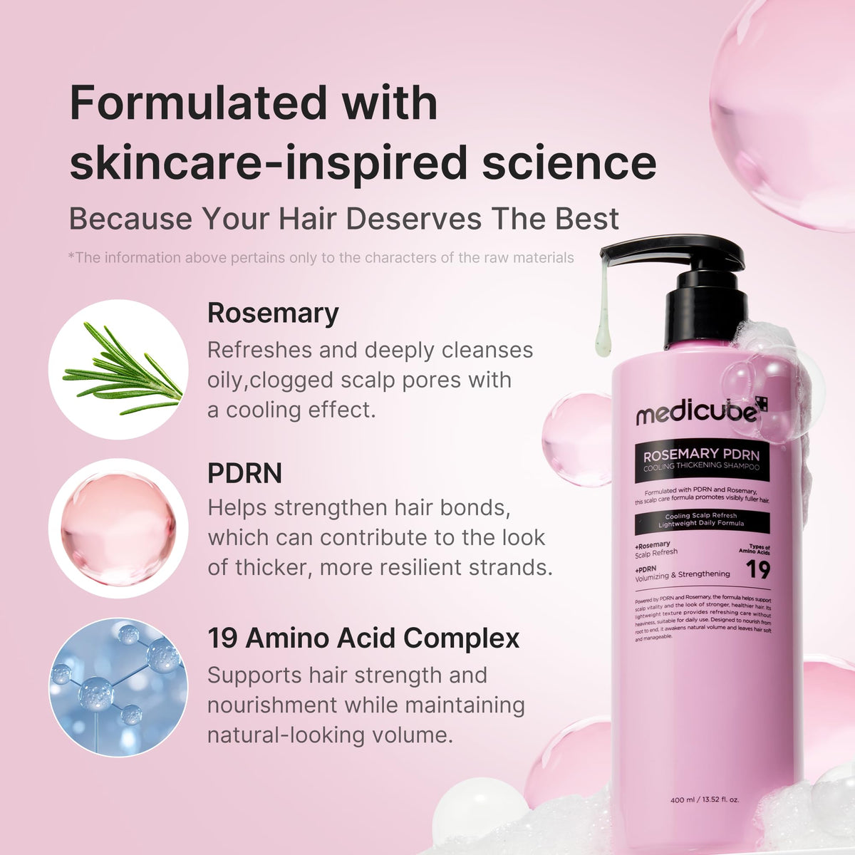 medicube application on scalp illustrating cooling sensation and buildup removal