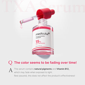 medicube serum staged on bathroom counter with towel, suggests daily routine convenience