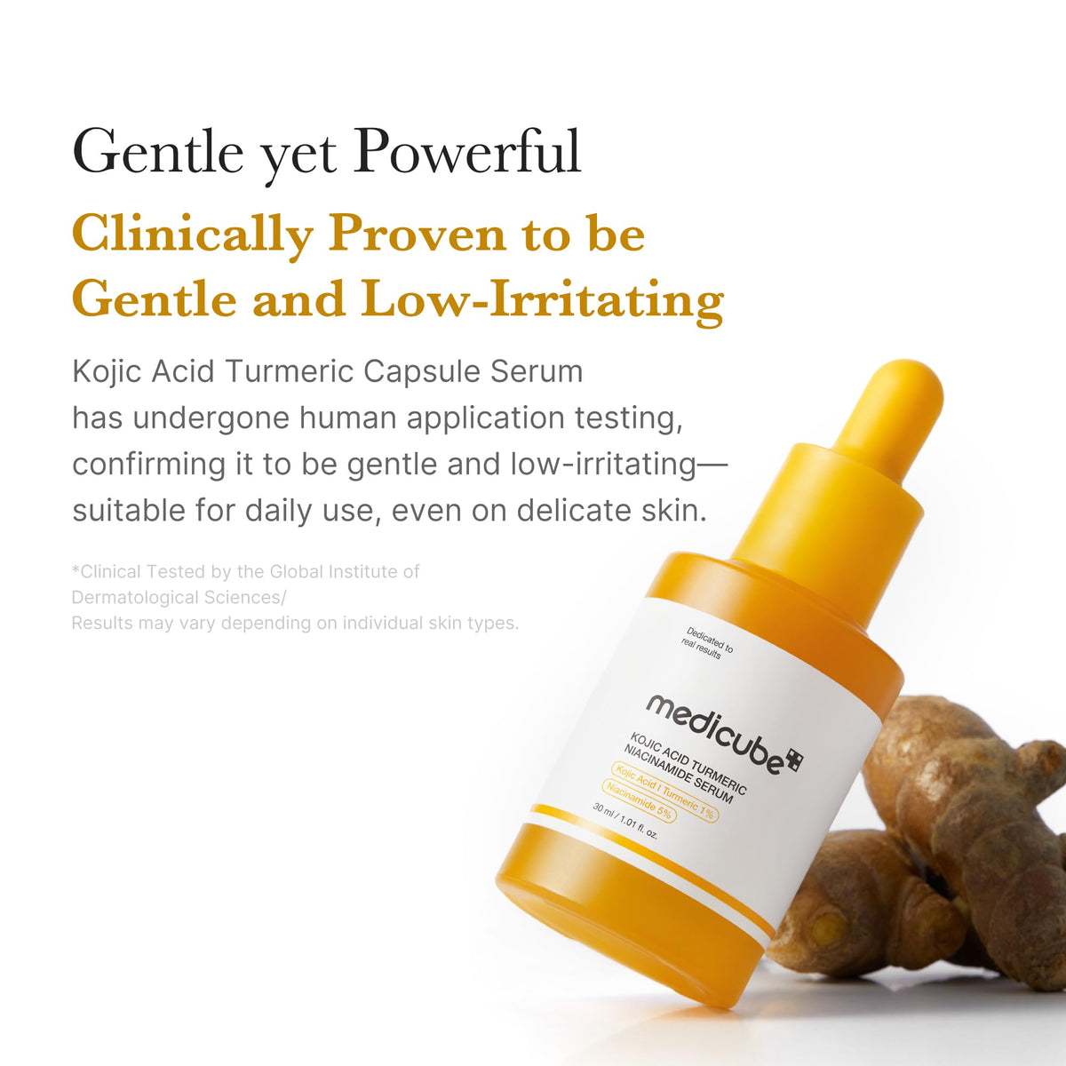 medicube applying serum to cheek demonstrating soothing and evening effect