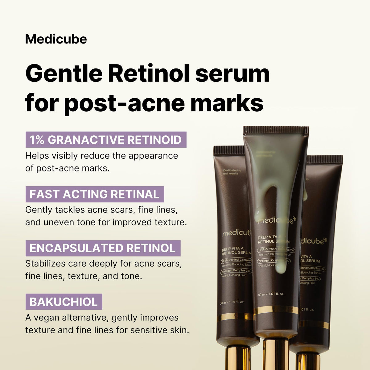 medicube serum texture closeup highlighting lightweight absorbent feel