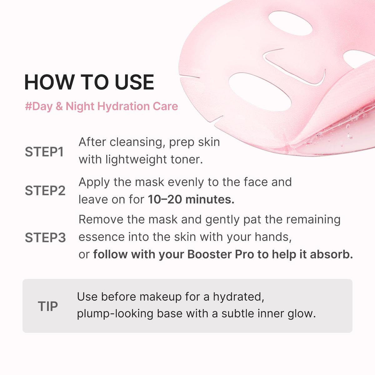 medicube mask held in hand showing compact 23ml ampoule-per-sheet scale