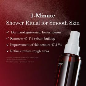 medicube bottle held in hand, clear size and travel-friendly benefit