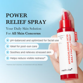 medicube close-up spray nozzle delivering even fine mist for relief