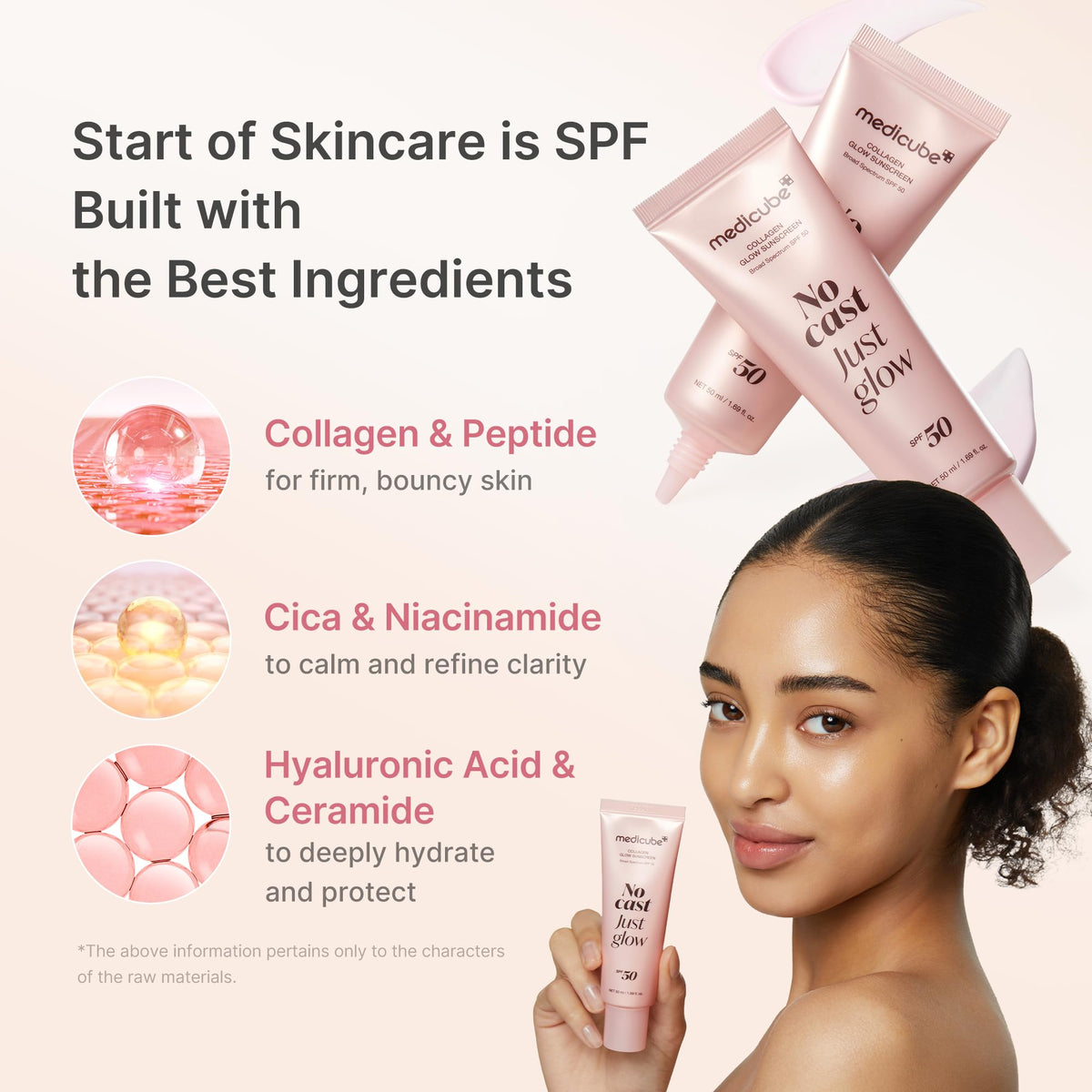 medicube peptide and cica ingredient focus for soothing and firming benefit