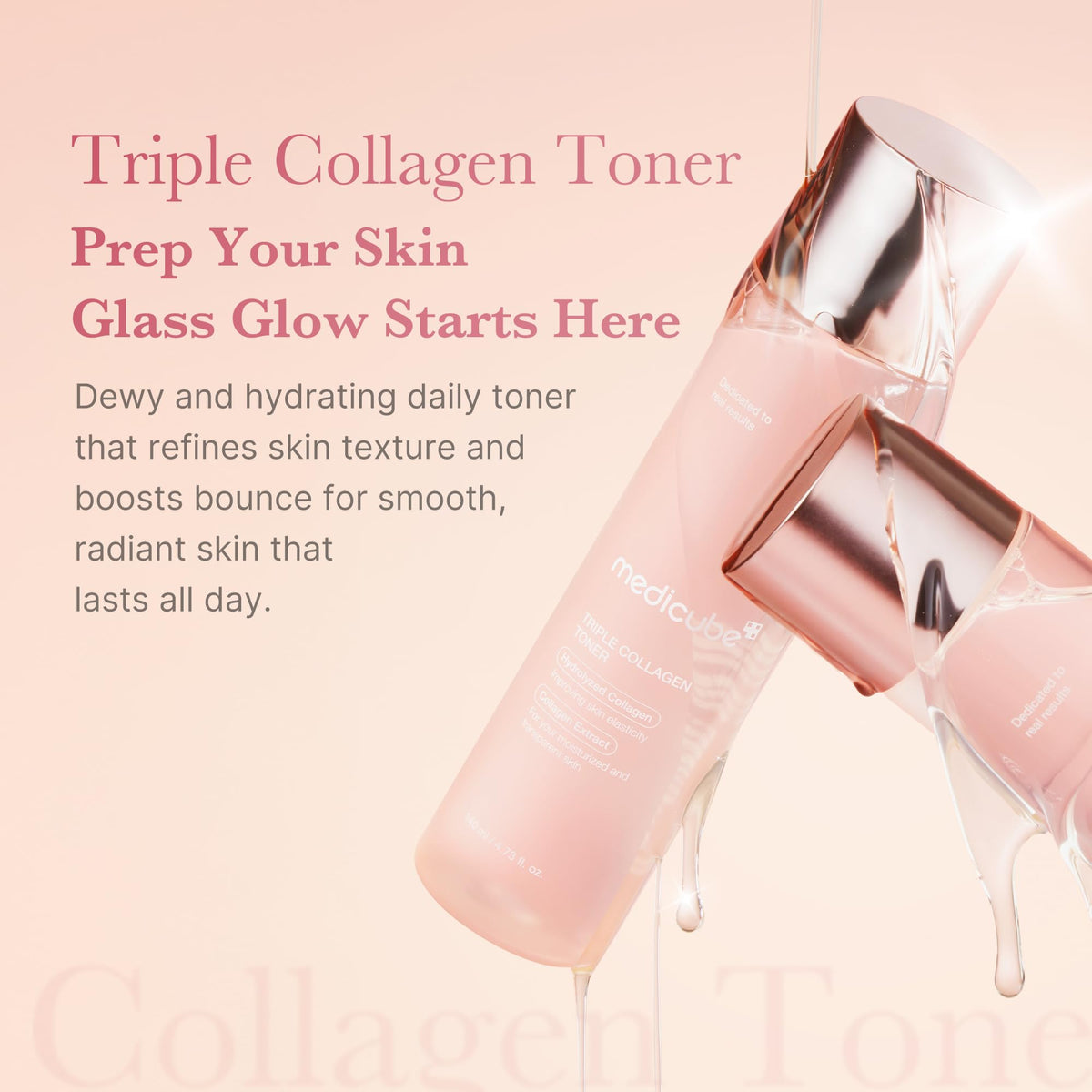 medicube close-up of clear toner texture for smooth hydration