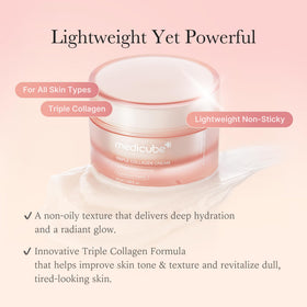 medicube close-up of key ingredients highlighting collagen and elastin benefits