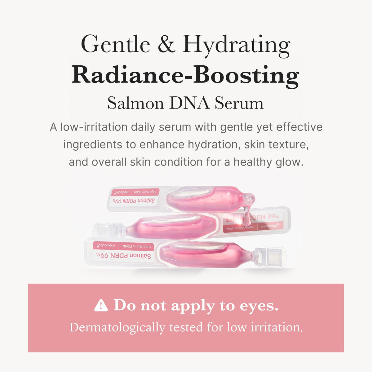 medicube vial open and dispensing a pink drop for precise single-use application