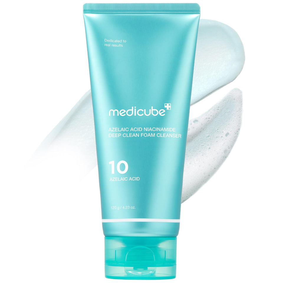 medicube front packaging of Azelaic Acid Whip Cleanser showing product benefit