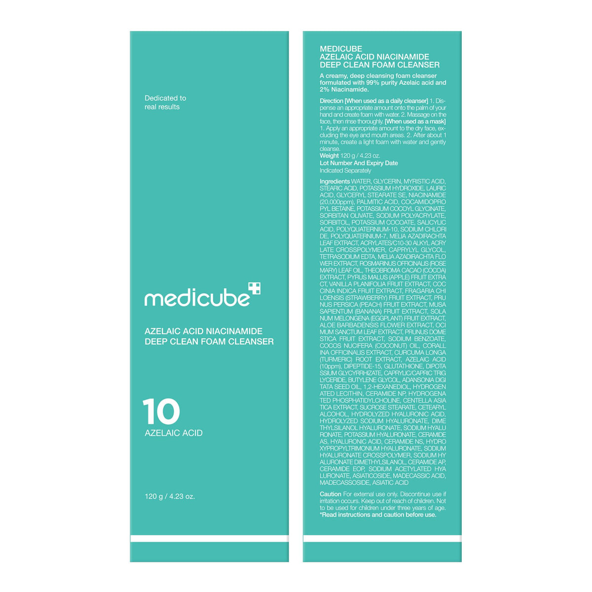 medicube visual of azelaic acid and niacinamide icons highlighting texture refining