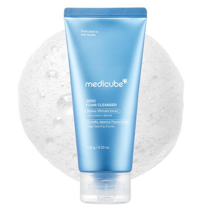 medicube front tube showing product label and clear packaging benefit gentle daily cleaning