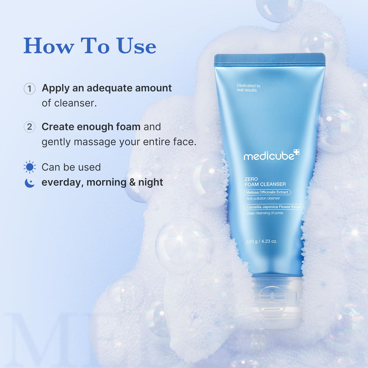 medicube applied to skin in palm showcasing smooth application and soothing benefit