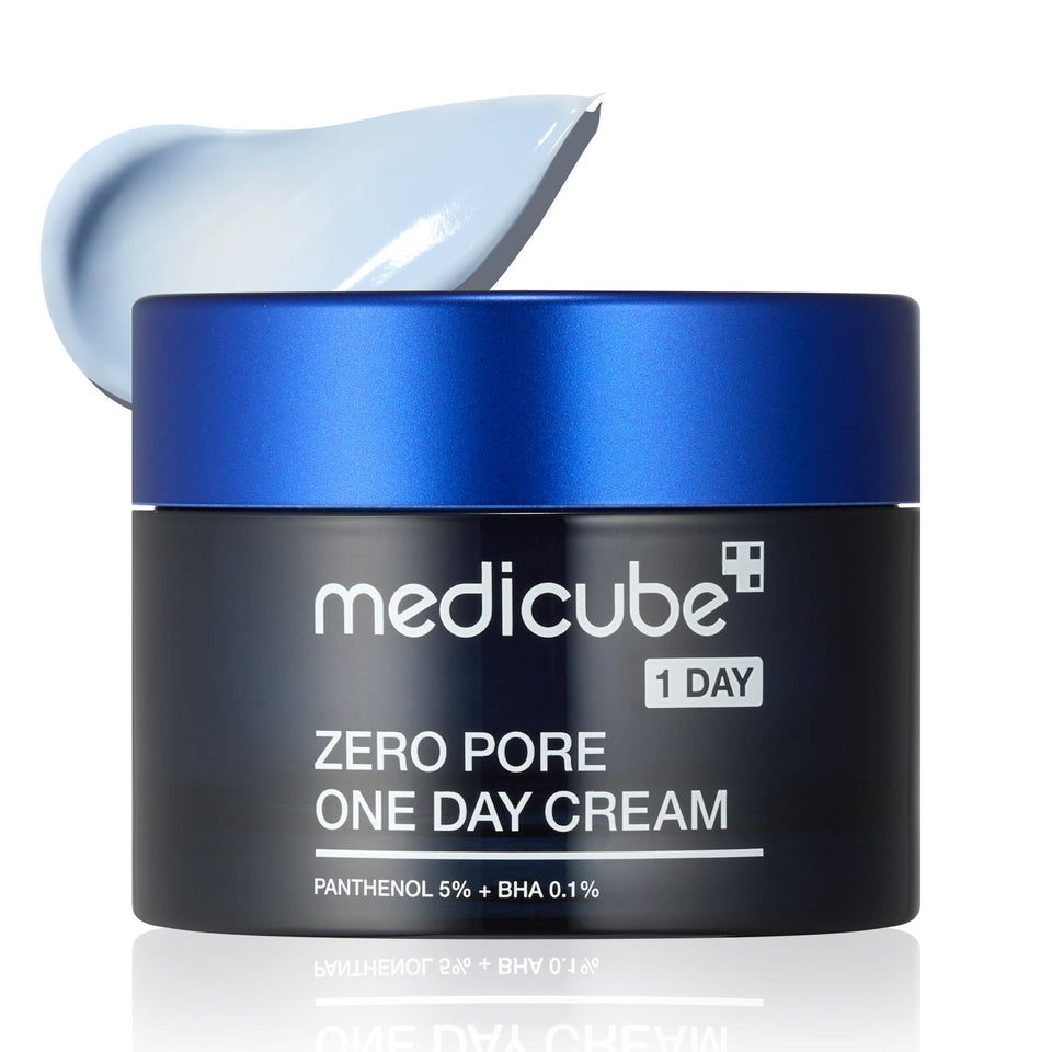 medicube front packaging showing jar and branding, highlights pore-refining benefits
