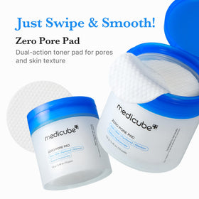 medicube silky side pad texture close-up for smooth finishing benefit